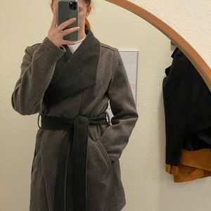 NWOT Two-Tone Wrap Coat